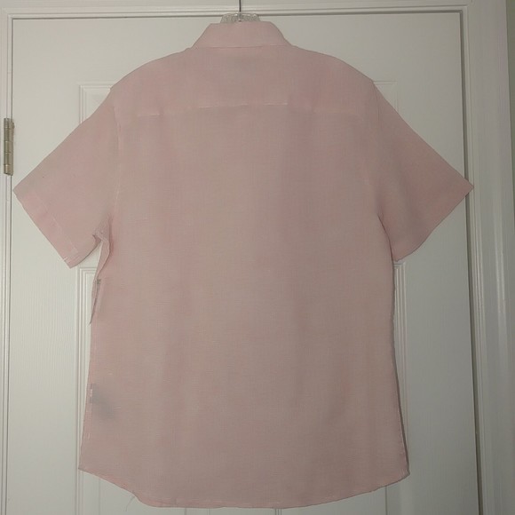 Roebuck & CO Men's Short Sleeve Button Up Shirt Men's Size Medium Pink NEW - Picture 2 of 6